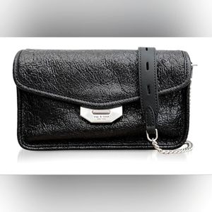 RAG & BONE Black Crackle Leather Field Clutch$386.00